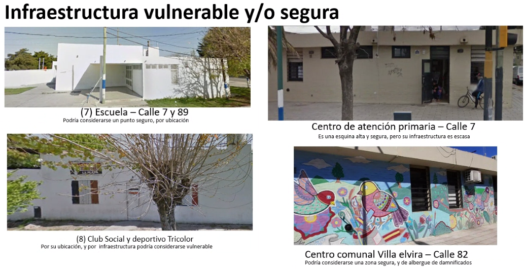 Infraestructura registrada en zona Villa Elvira (La Plata).