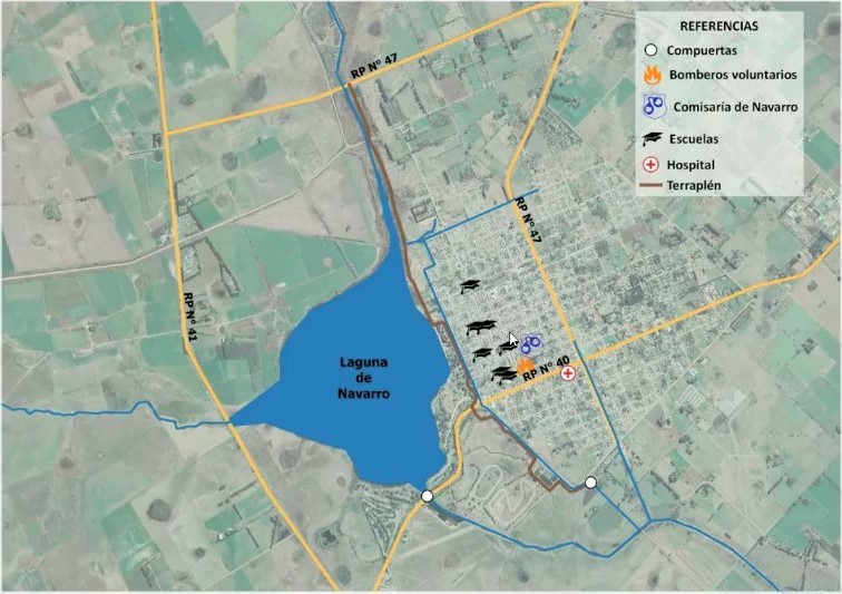 Mapa conceptual casco fundacional de la ciudad de Navarro.